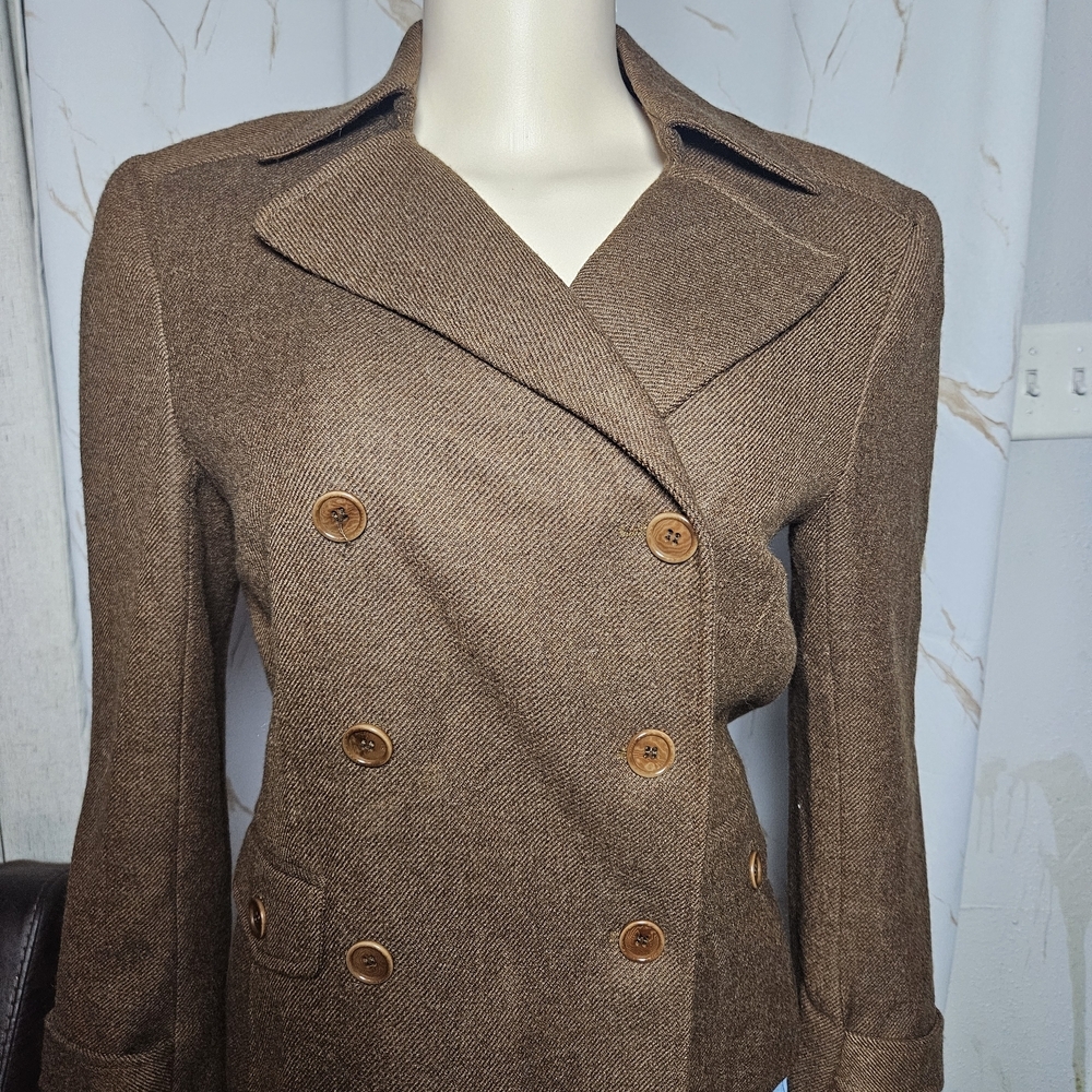 Women's Double-Breasted Brown Coat